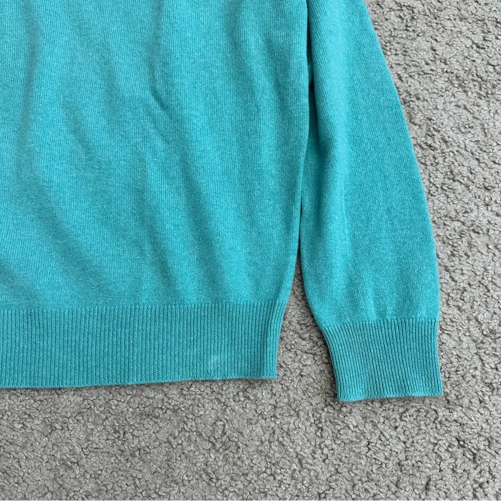 Jos. A. Bank Sweater Mens Size S Turquoise 100% Cashmere V Neck - Picture 2 of 9